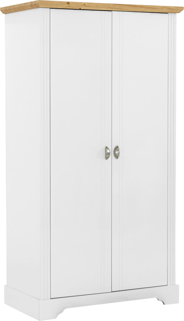 Toledo 2 Door Wardrobe in White/Oak Effect