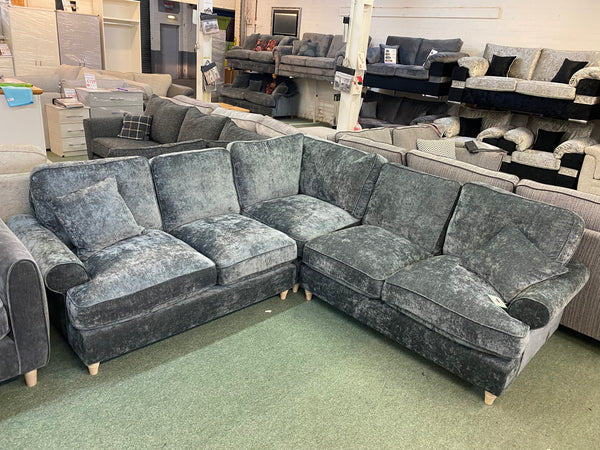 Large corner sofa in Manhatten Charcoal (2 Seats Corner 2 seats)