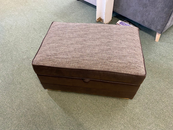 Large Storage Footstool in Croc Brown/Como Chesatnut