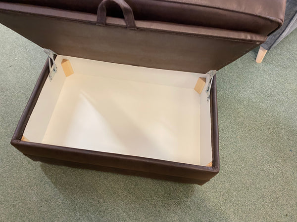 Large Storage Footstool in Croc Brown/Como Chesatnut