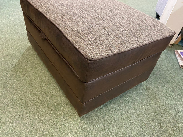 Large Storage Footstool in Croc Brown/Como Chesatnut