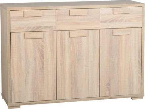 Cambourne 3 Door 3 Drawer sideboard in Sonoma Oak Effect Veneer