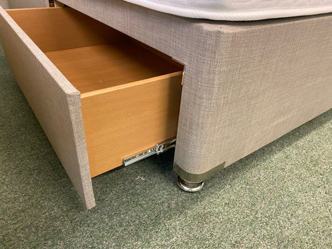 Small Double/4 Foot Divan base Only with 2 Drawers Foot end