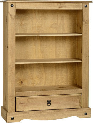 Corona 1 Drawer Bookcase in Distressed Waxed Pine