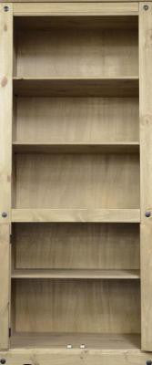Corona 2 Door Display Unit/Bookcase in Distressed Waxed Pine