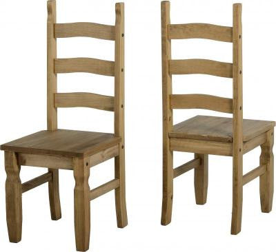 Corona Extending Dining Table and 6 Chairs in Distressed Waxed Pine