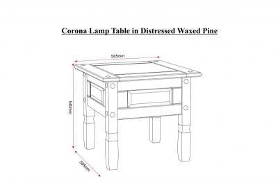 Corona Lamp Table in Distressed Waxed Pine