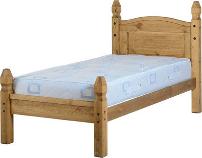 Corona 3' Wooden Bed Low Foot End in Distressed Waxed Pine.