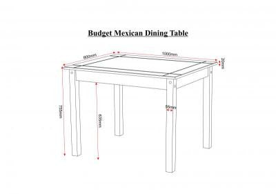 Budget Mexican Dining Table and 4 Chairs in Distressed Waxed Pine