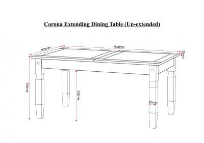 Corona Extending Dining Table and 4 Chairs in Distressed Waxed Pine
