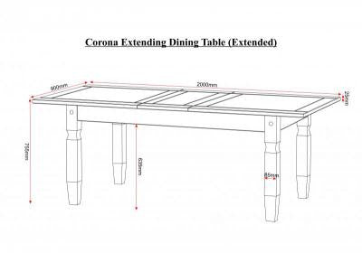 Corona Extending Dining Table and 4 Chairs in Distressed Waxed Pine