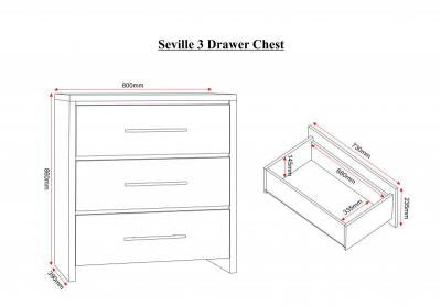 Seville Bedroom Set in Light Oak Veneer/White High Gloss
